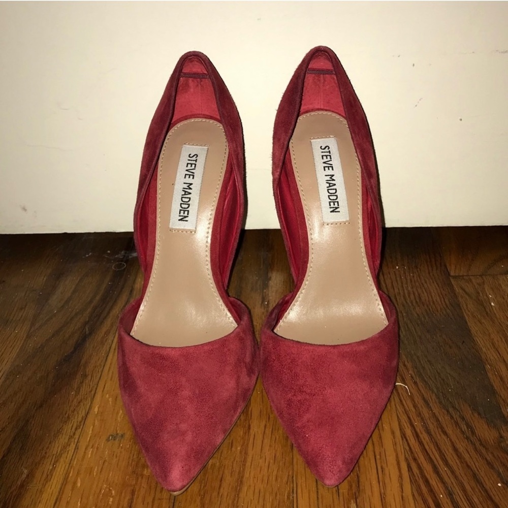 Steve Madden Red Suede Heels 6
